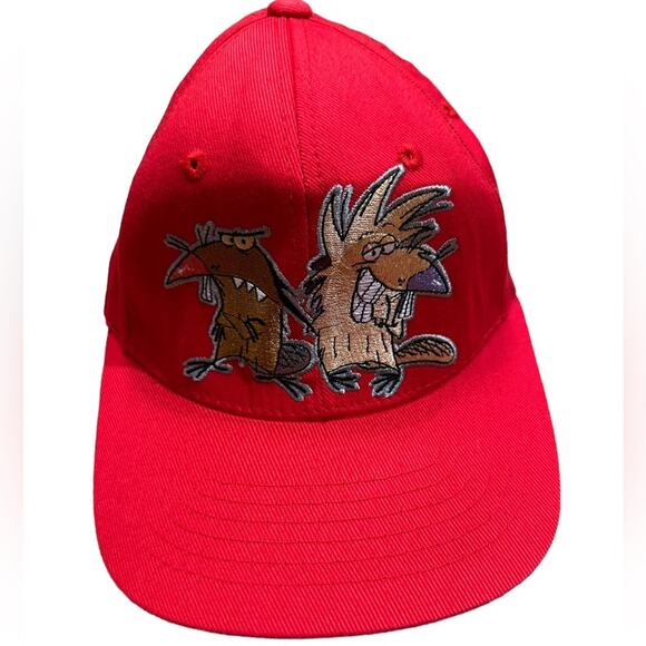 Nickelodeon 2008 Angry Beavers Red Cotton Hat One Size Fits Most - Picture 1 of 7